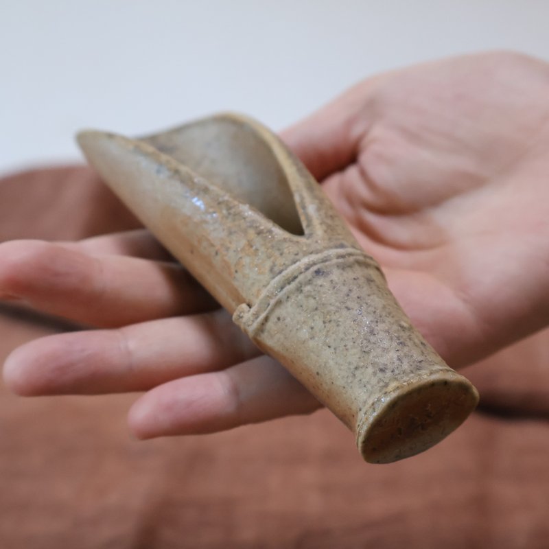 竹 柴烧陶手工茶则 - 茶具/茶杯 - 陶 卡其色