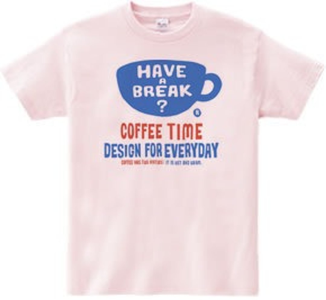 coffee time- ~ have a break? ~ 150.160 (WomanM.L) T-shirt order product] - 女装 T 恤 - 棉 粉红色