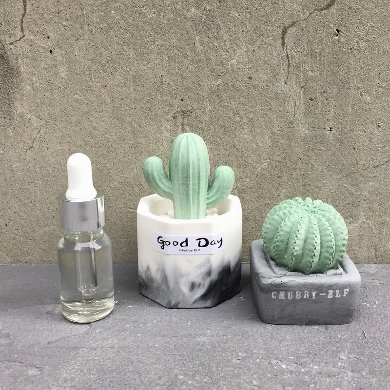 仙人掌香石组合+香精10ml - 香薰/精油/线香 - 其他材质 绿色