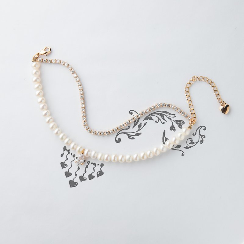 La belle époque 美好拾光-璀灿水滴珍珠手链 - 手链/手环 - 珍珠 