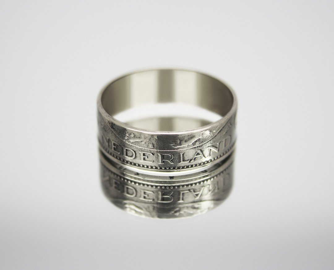 Netherlands Coin Ring 1 guilder 1949-1980 coin rings for men coin rings gift - 戒指 - 其他金属 