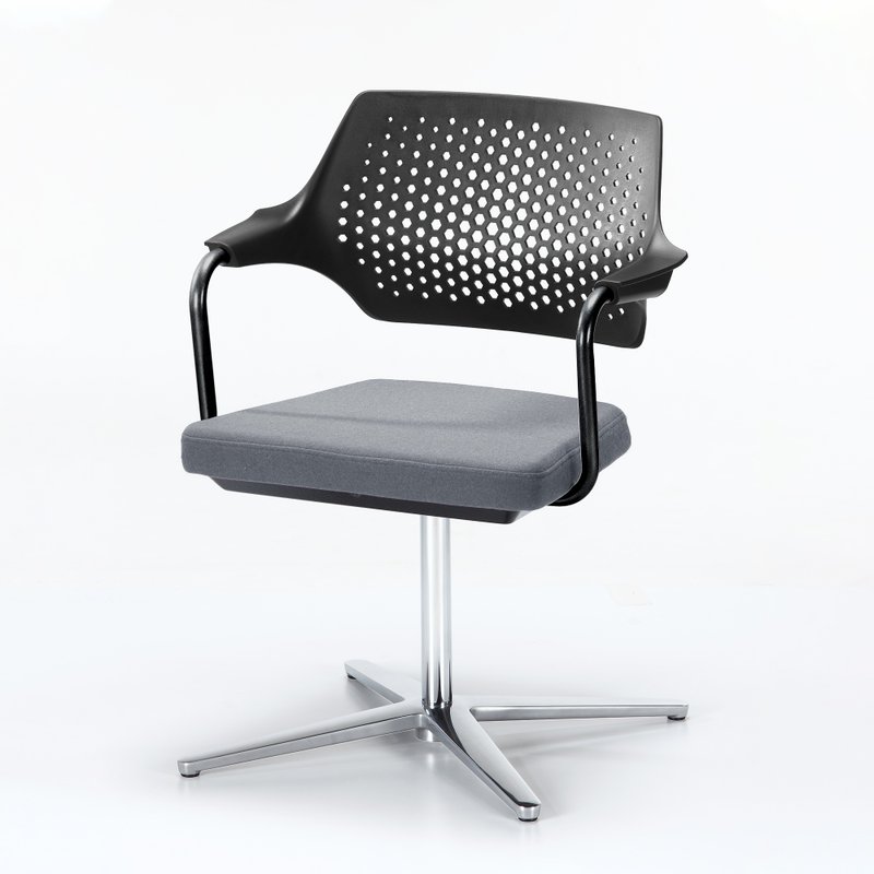 Mojo 回旋设计师椅 | 黑背 x 多色座垫 | 商业空间 - 椅子/沙发 - 其他金属 多色