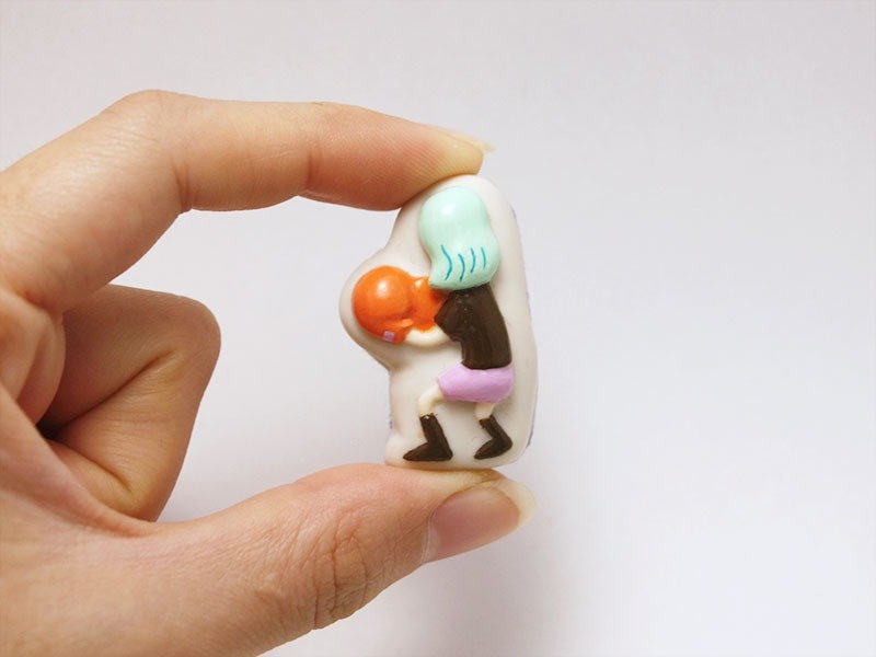 Girls be ambitious! Fighting girl / mint - 胸针 - 塑料 灰色