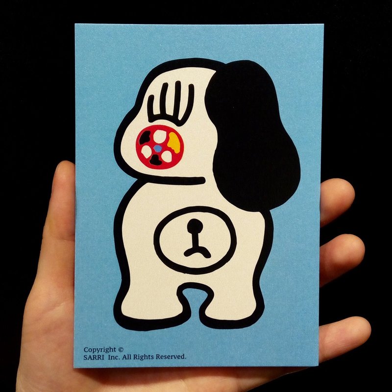 独眼狗狗 (可制作A3大小的海报) 生日卡  postcard  绘本 card 卡片 万用卡 poster 海报 现代 情人 爱 特别 可爱 台湾 怪诞 - 卡片/明信片 - 纸 蓝色