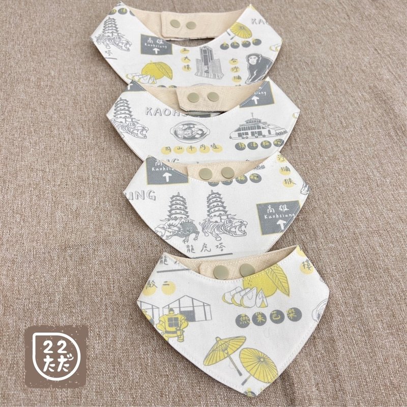 22ただ。ninitada。造形三角领巾-印象高雄 - 衣/帽 - 棉．麻 黑色