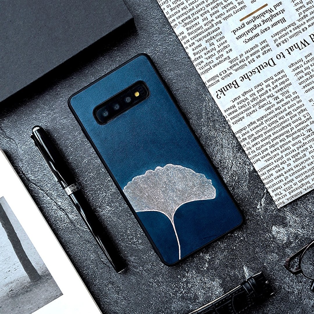 山海蓝samsung Galaxy S10/10+ 真皮手机壳 全包防摔三星手机皮套 - 手机壳/手机套 - 真皮 蓝色