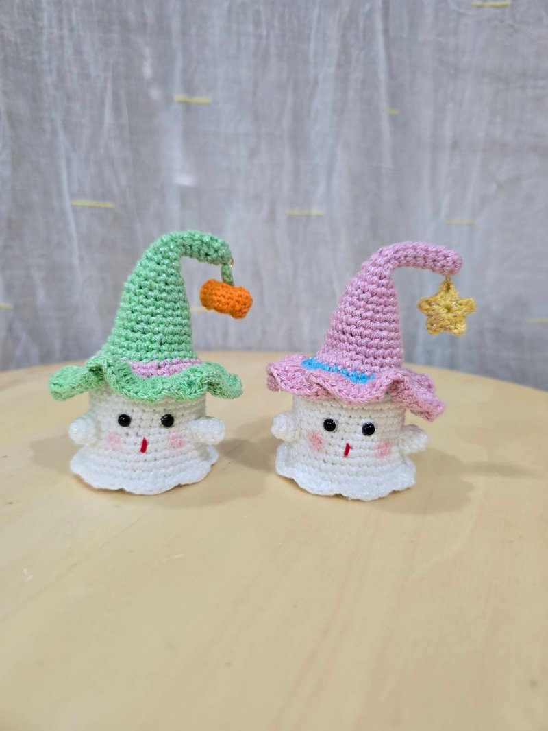 【万圣节】毛线小幽灵 万圣节手作疗愈小物 - 钥匙链/钥匙包 - 棉．麻 