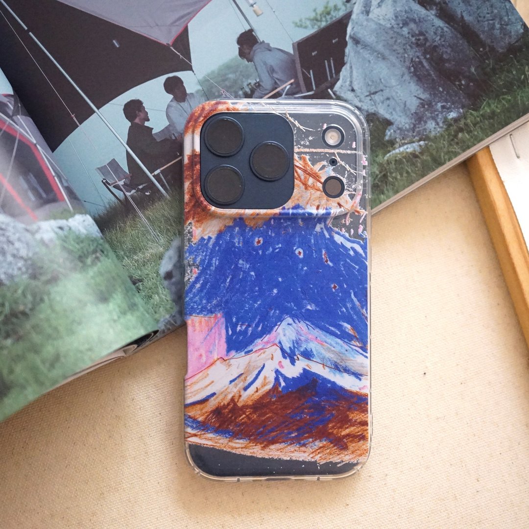 iphone 17 山顶的星蓝粉 质感印花手机壳iphone手机壳订制 - 手机壳/手机套 - 硅胶 蓝色