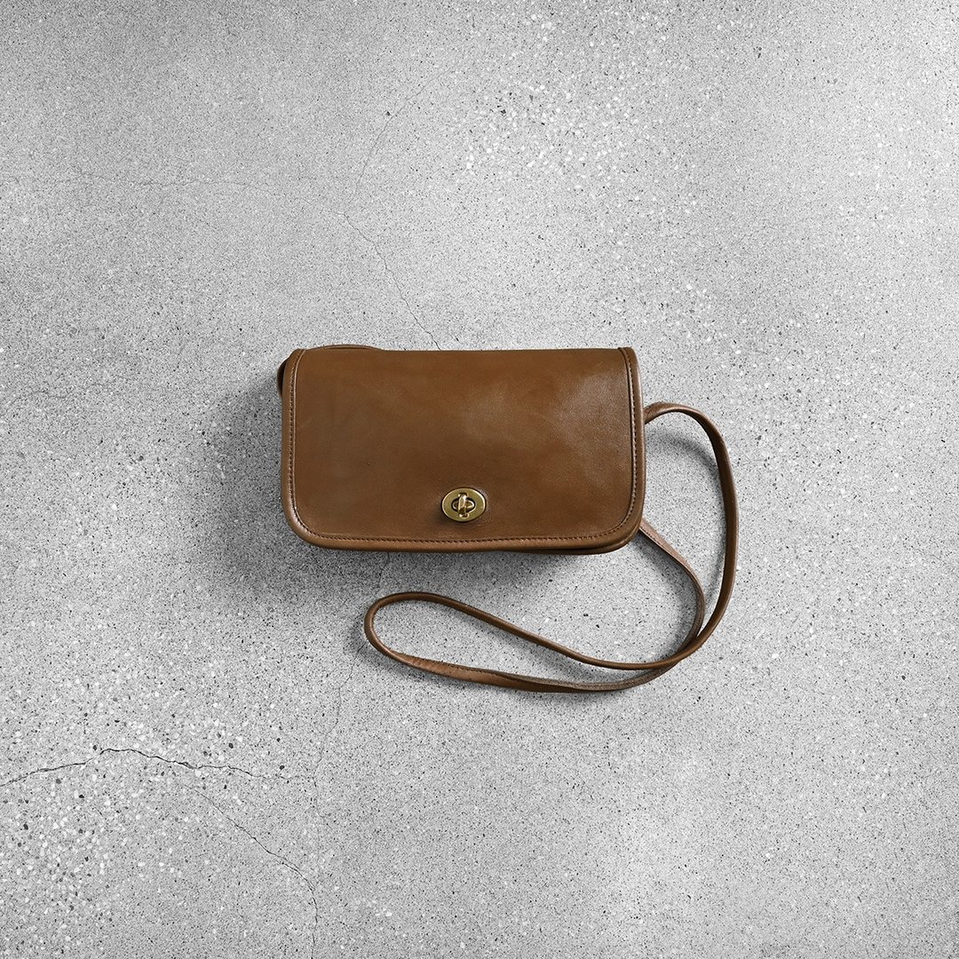 Coach 古董斜肩包 / Vintage包、二手精品古董、古董皮包 - 侧背包/斜挎包 - 真皮 咖啡色