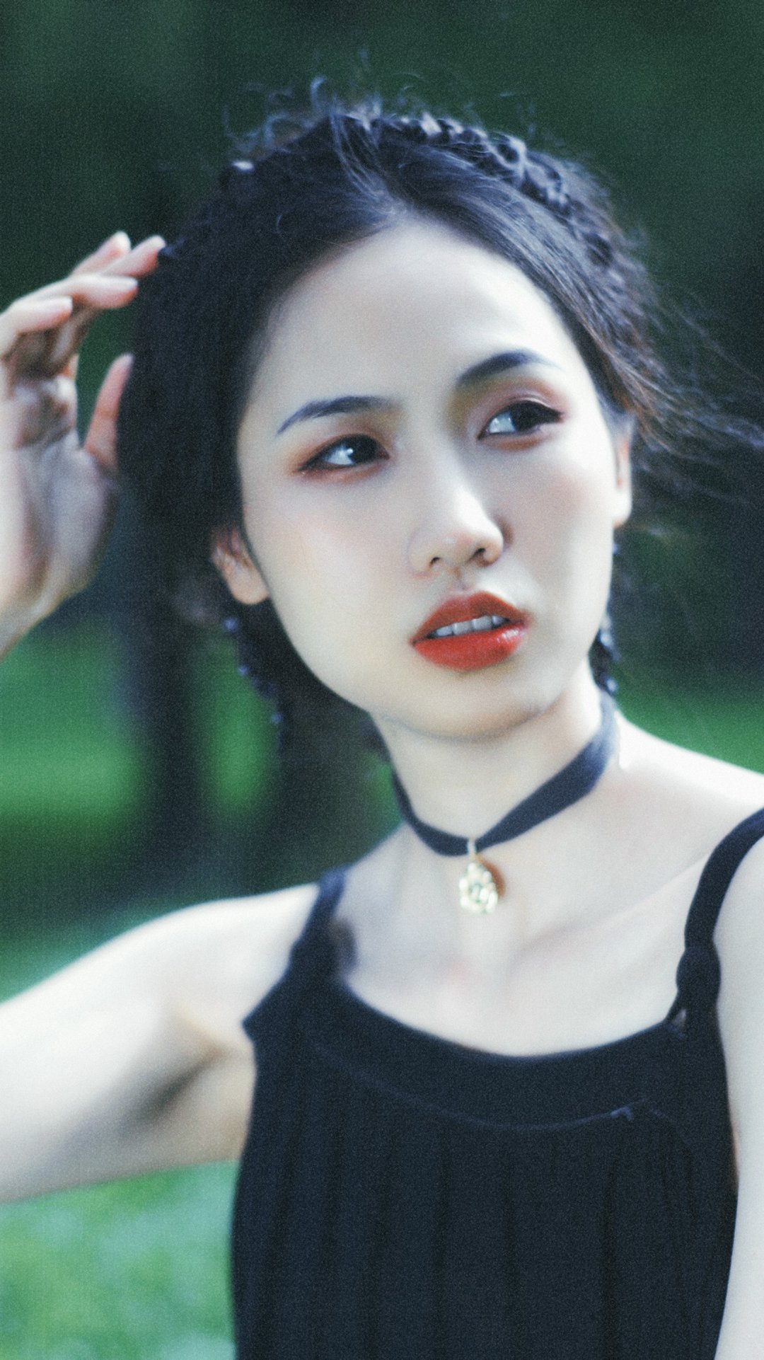 原创手作夏日必备植物染茶染小众项链锁骨链顺纡choker - 项链 - 丝．绢 黑色