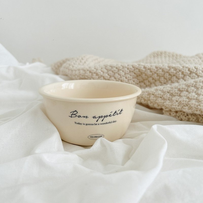 JIN CHA GOD- 奶油碗 Bon appétit 祝你有好胃口! /文创/受洗礼 - 碗 - 瓷 