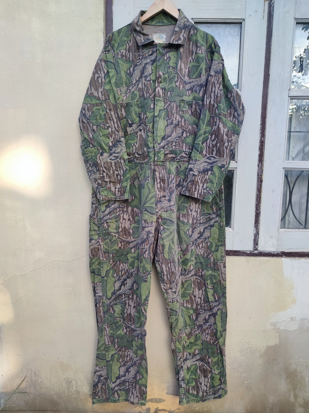复古 80 年代 Mossy Oak 全叶迷彩纯棉工作连体裤 XLG - 其他 - 棉 绿色