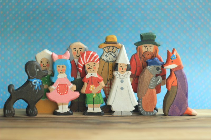 Set of wooden toys Pinocchio - 玩具/玩偶 - 木头 多色