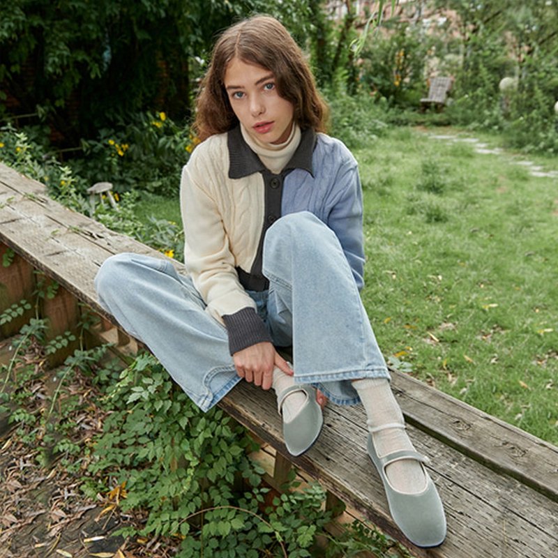 PRE-ORDER SPUR 瑪莉珍平底鞋 RA7004 MINT - 玛莉珍鞋 - 其他材质 