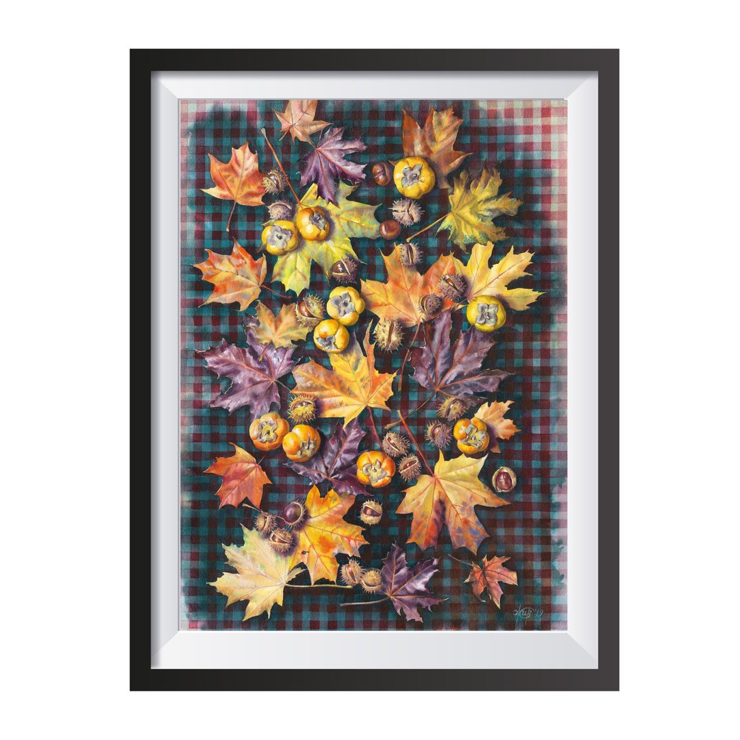 Autumn still life watercolor Poster Museum quality print Wall art - 海报/装饰画/版画 - 纸 多色