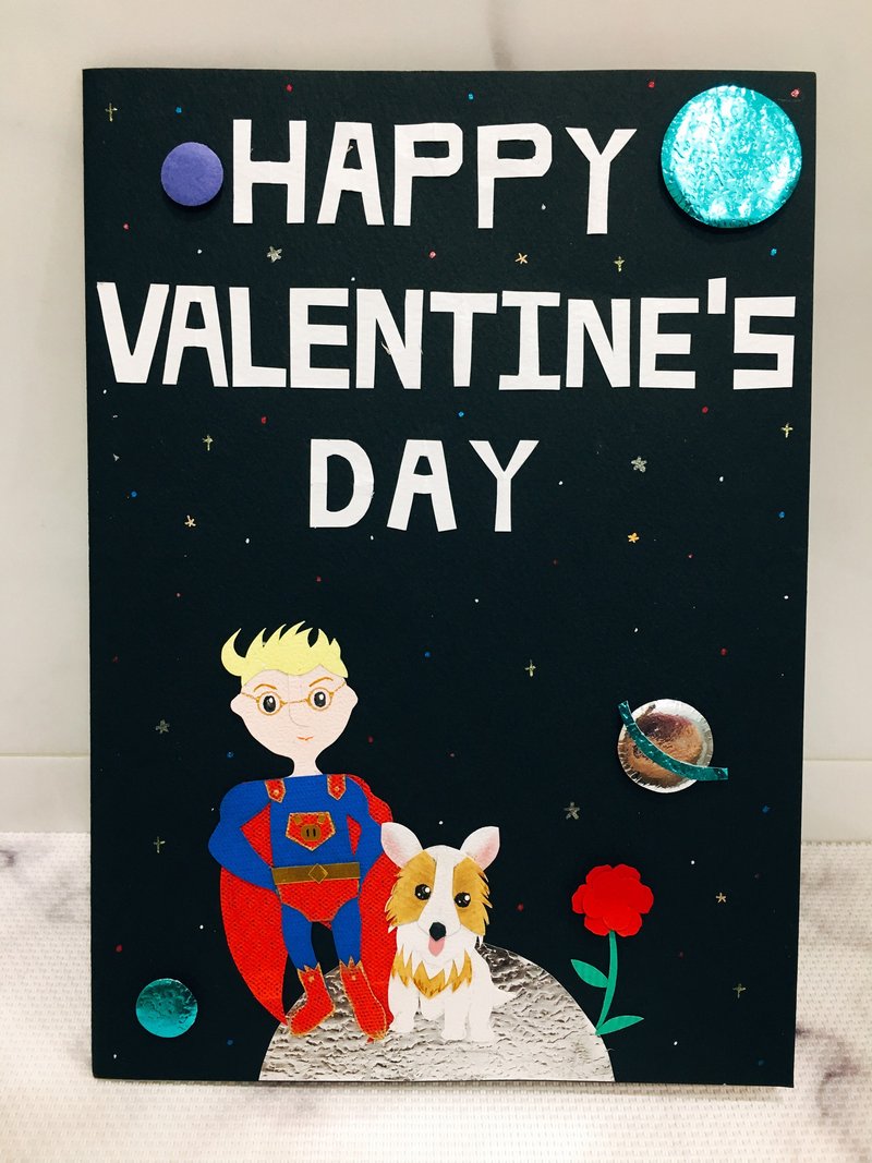 【定制款】超人仰望星空情人卡-(下单前请讨论) - 卡片/明信片 - 纸 黑色