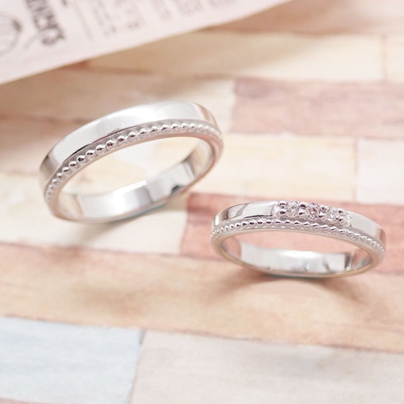 【比法一生】纯银情侣对戒—点滴  纯银925手作饰品 - 对戒 - 银 银色