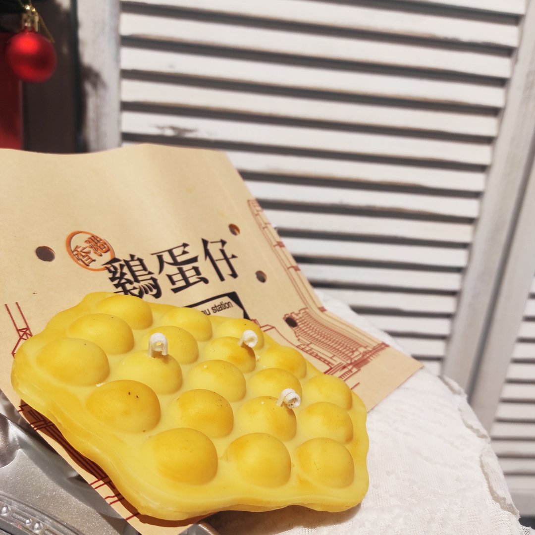 香港手信 - 鸡蛋仔香薰蜡烛 - 蜡烛/烛台 - 蜡 黄色