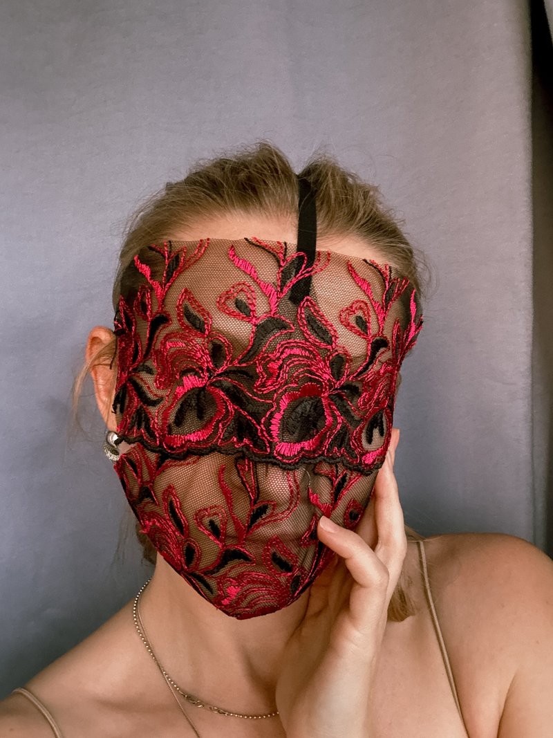 黑色蕾丝蒙眼眼罩 | 性感眼罩 | 情趣与亲密配件 - 眼罩 - 压克力 黑色