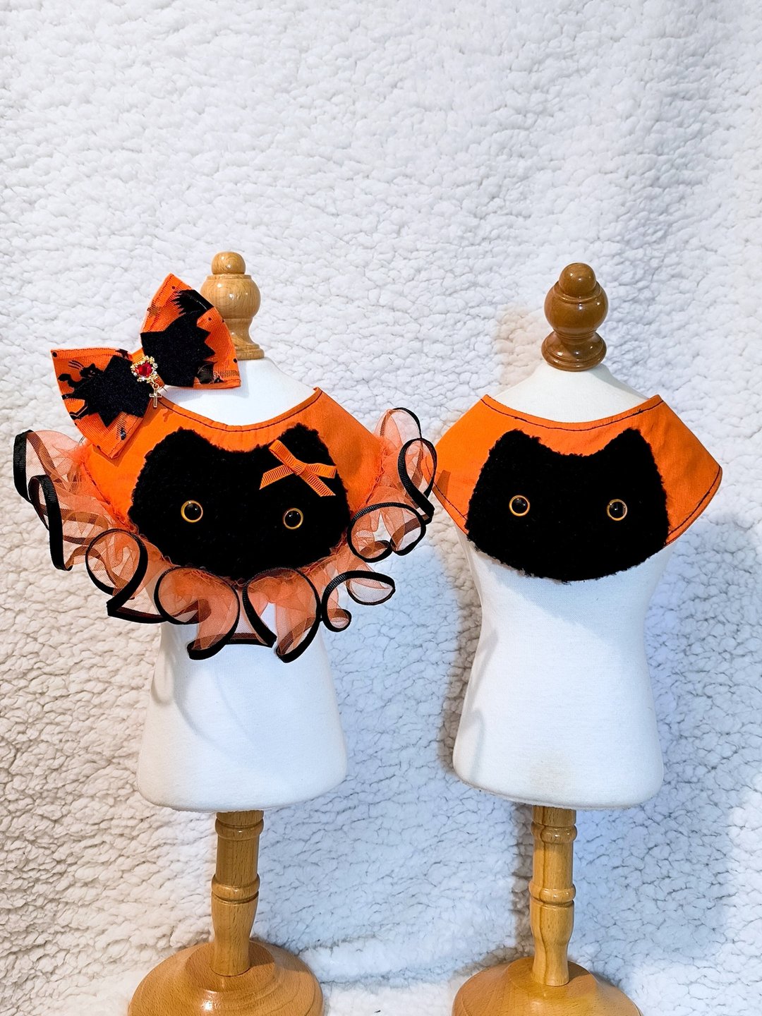 优先订 万圣节 Halloween black cat 黑猫 costume 宠物颈饰 - 衣/帽 - 棉 橘色