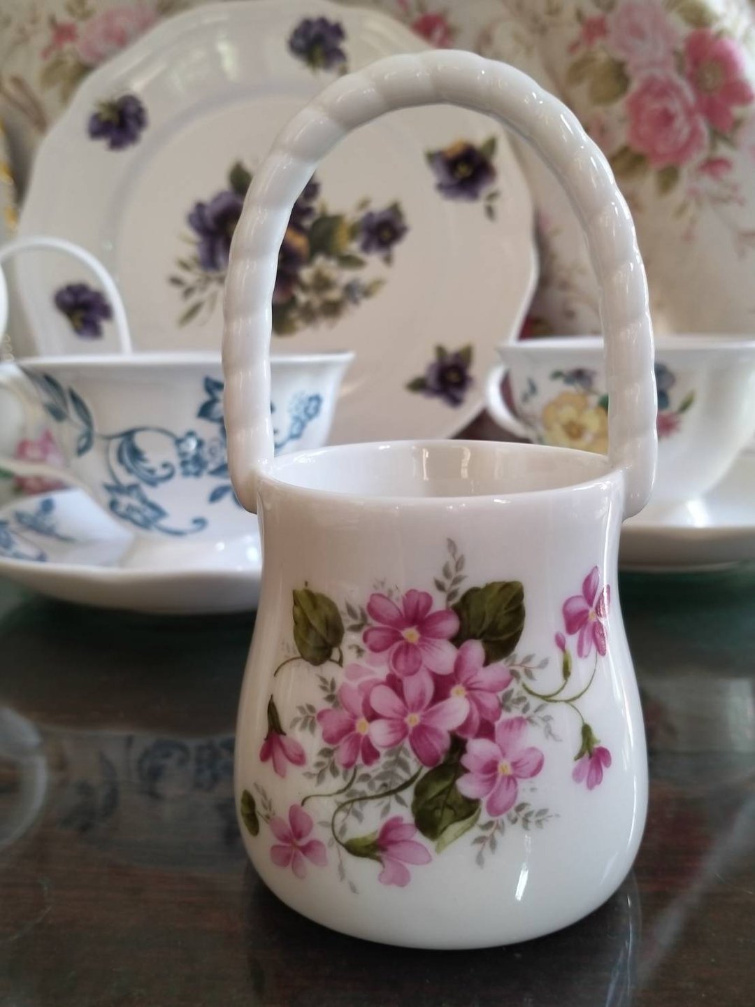 Ceramic Basket for Tea Spoon (Pinky) - 餐刀/叉/匙组合 - 玻璃 