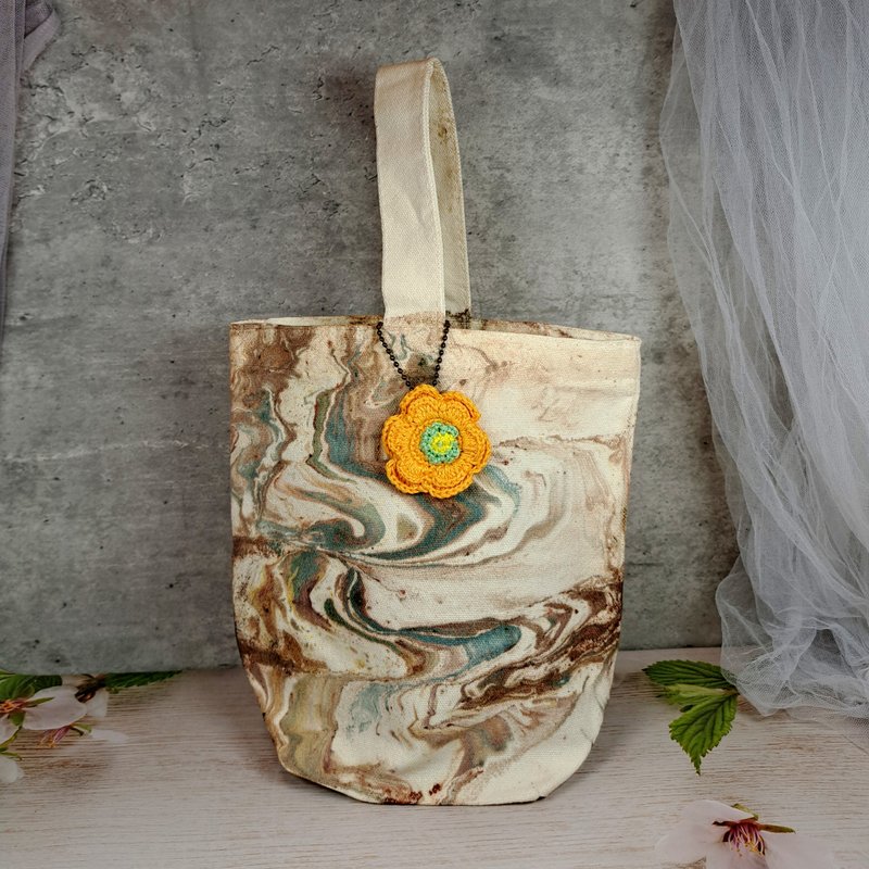 独一无异 手染布袋  手提袋  手袋 便携袋 杋布袋  布袋 PQ-030 - 手提包/手提袋 - 棉．麻 橘色