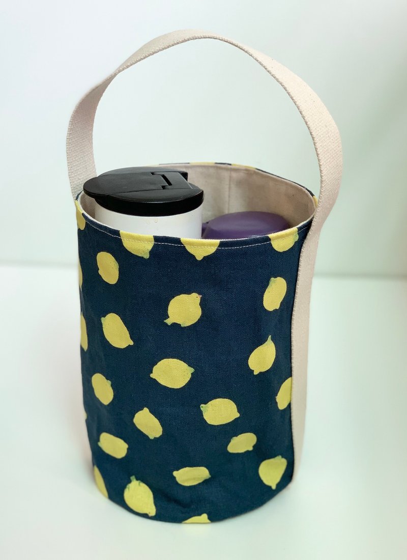 柠檬鸟手提袋/饮料提袋/水壼提袋 - 手提包/手提袋 - 棉．麻 