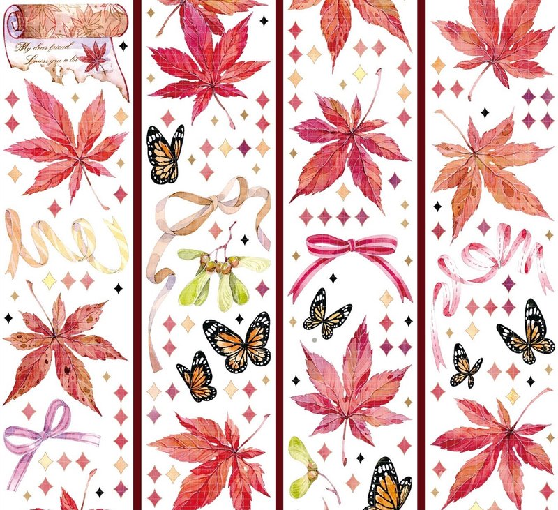 枫聆 PET 和纸胶带 立体烫金 - 贴纸 - 其他材质 多色