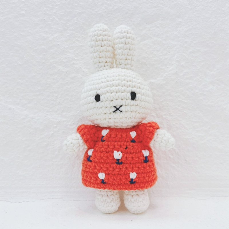 荷兰 Just Dutch | Miffy 小米飞 编织娃娃 UMC 联名款 郁金香 - 玩偶/公仔 - 棉．麻 红色