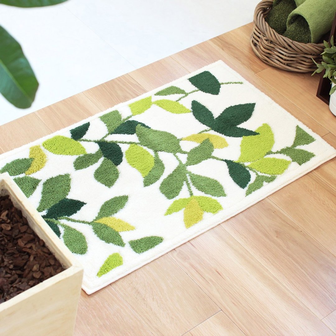 日本OKA 日制抗菌防臭可水洗威尔顿编织玄关地垫-50x80cm - 地垫/地毯 - 其他人造纤维 绿色