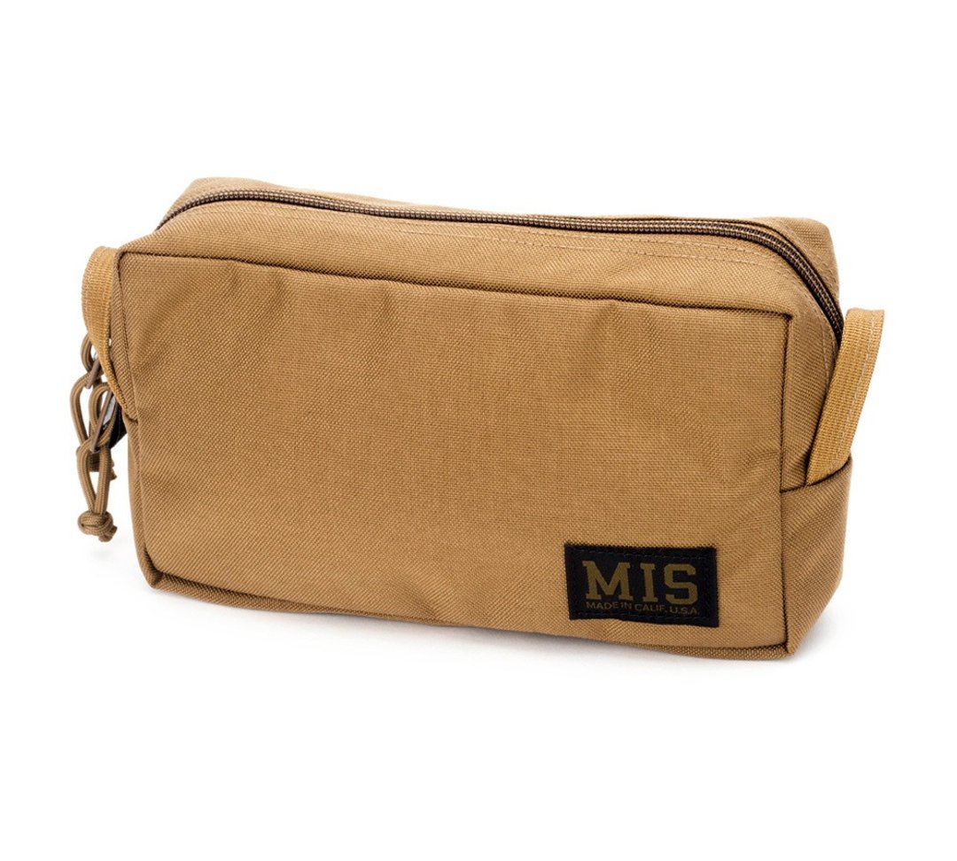 【MIS】SLIM MESH TOILETRY BAG 网眼化妆包-小 - 狼棕 - 后背包/双肩包 - 其他材质 卡其色
