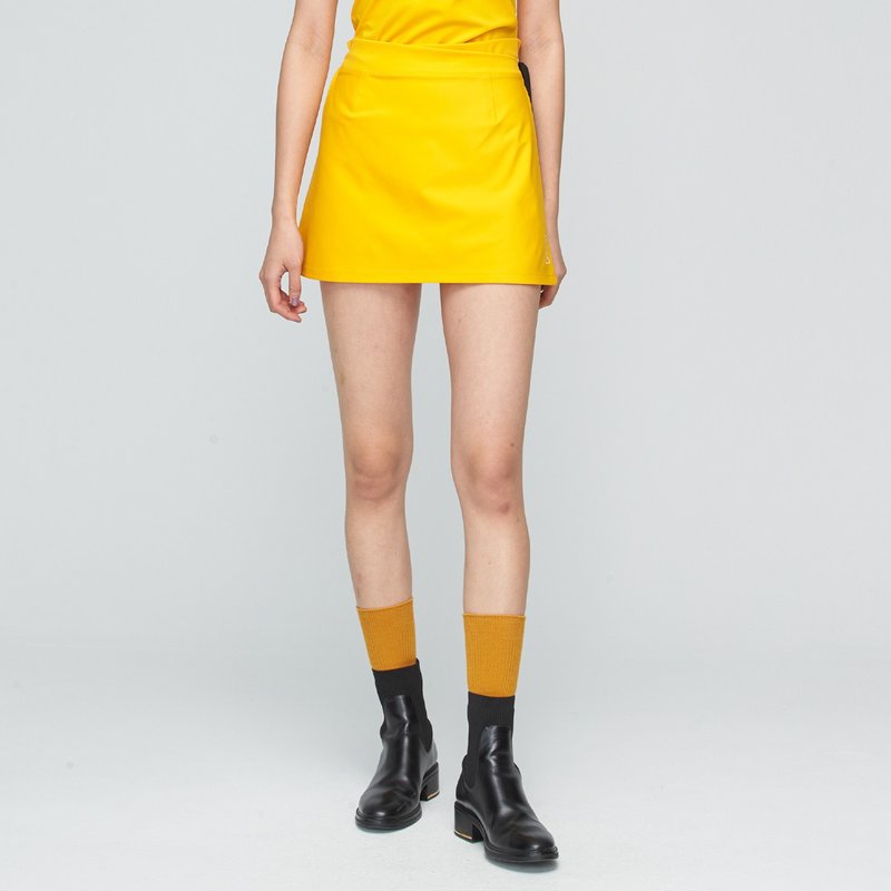 抗菌绑带吸排一片裙(女)-金盏花橘 - 裙子 - 聚酯纤维 黄色