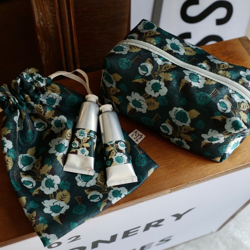 新品【什物】玫瑰收纳系列|方块包与束口袋 | BabyRose - 化妆包/杂物包 - 聚酯纤维 绿色