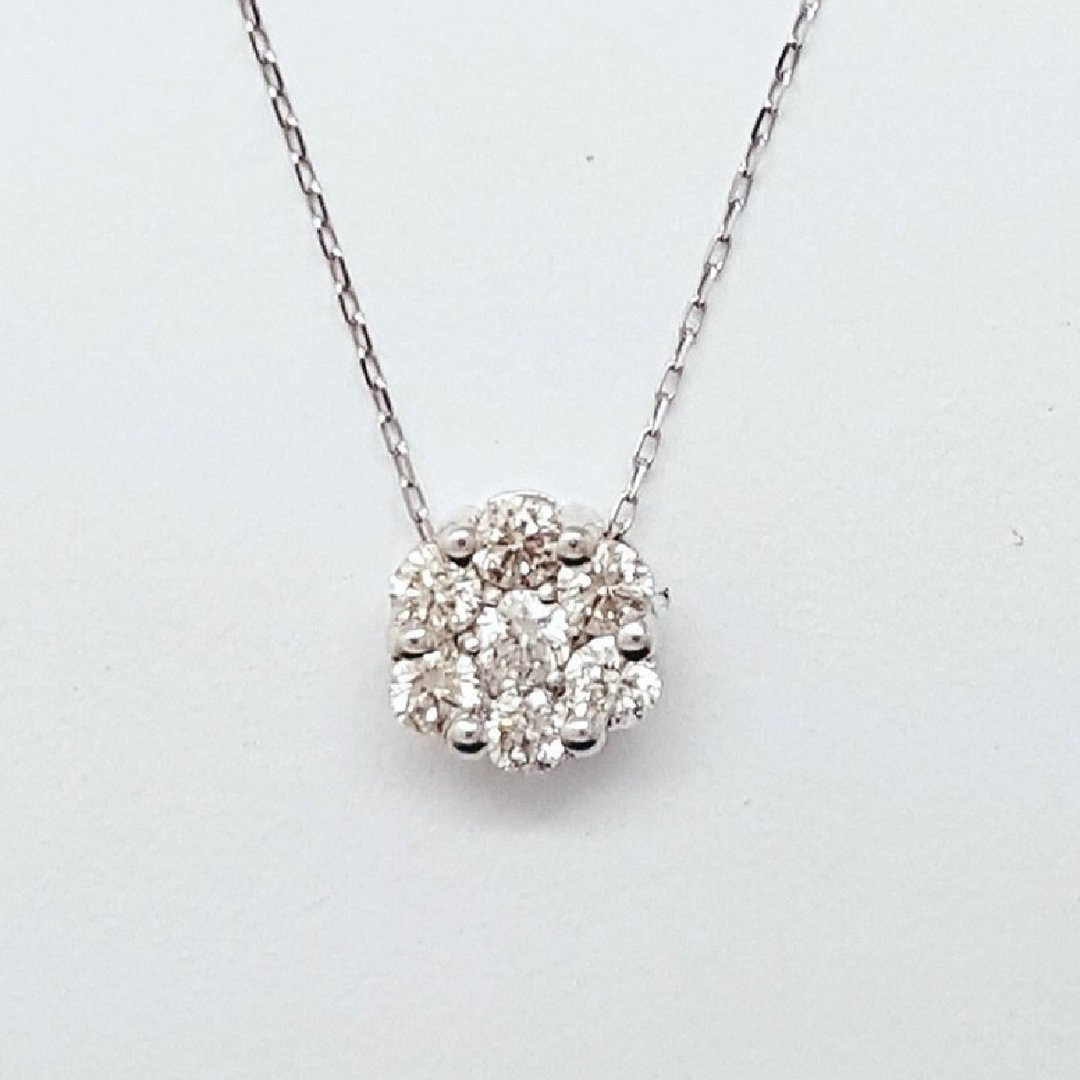 【 Moriarty Jewelry】华丽 - 花花款 - 18K 白K金 小钻套链 - 项链 - 钻石 