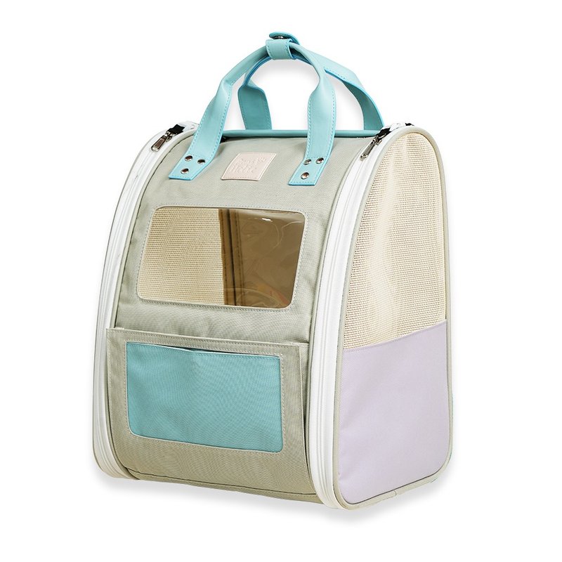 安全/通风/轻便 | 宠物后背包(小泡芙)-香草海盐 Pawsholic爪迷 - 外出包 - 聚酯纤维 