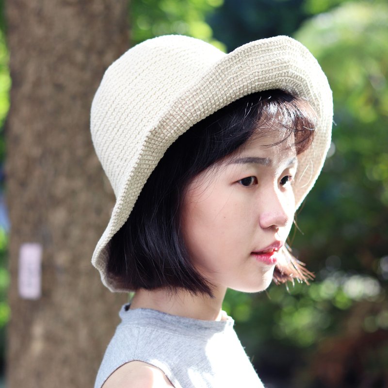Summer redcheeks crochet hat cap - 帽子 - 棉．麻 白色