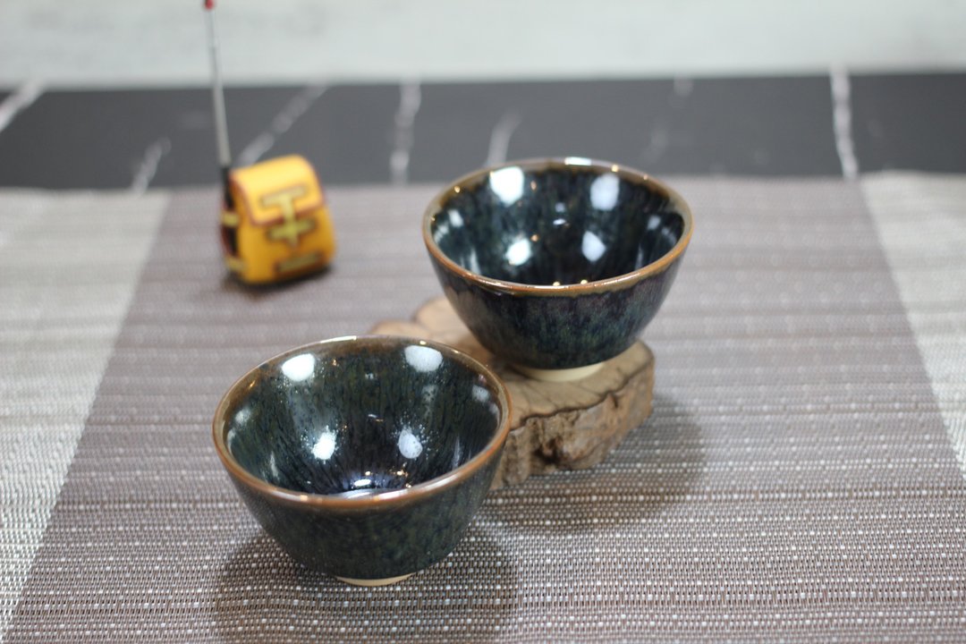 【沐春生活】50ml 天目对杯 中式小茶杯 酒杯 莺歌叶敏祥作品 - 茶具/茶杯 - 瓷 