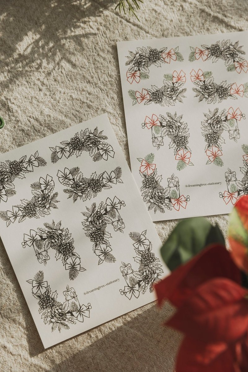 烛光圣诞 - 贴纸 - 纸 