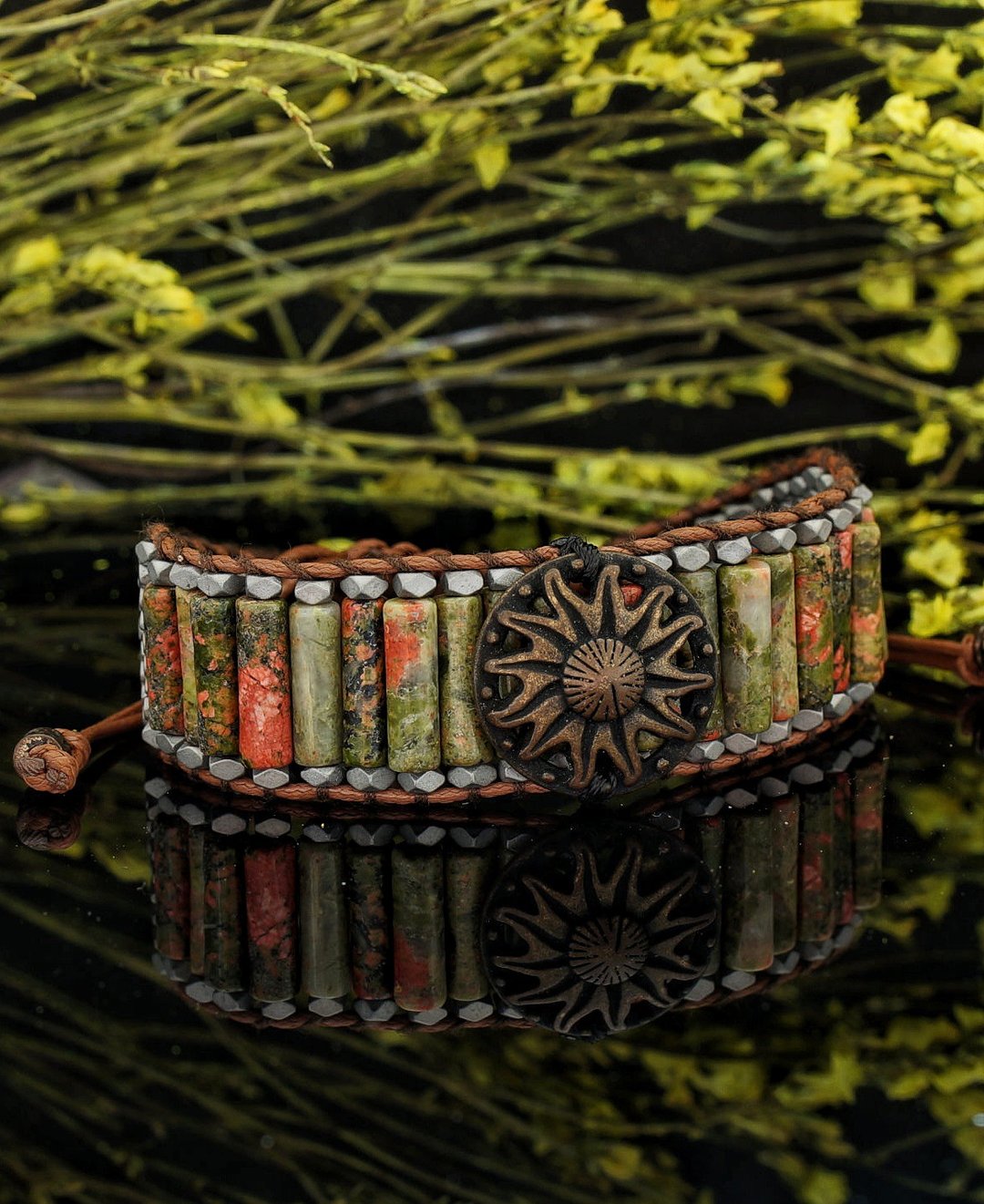 青花绿索绳手链 ( Unakite Bracelet ) - 手链/手环 - 半宝石 