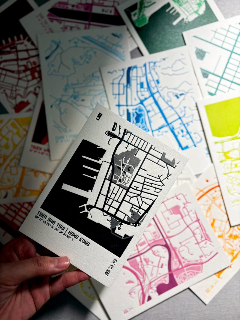 城市肌理活版印刷明信片 - 卡片/明信片 - 纸 多色