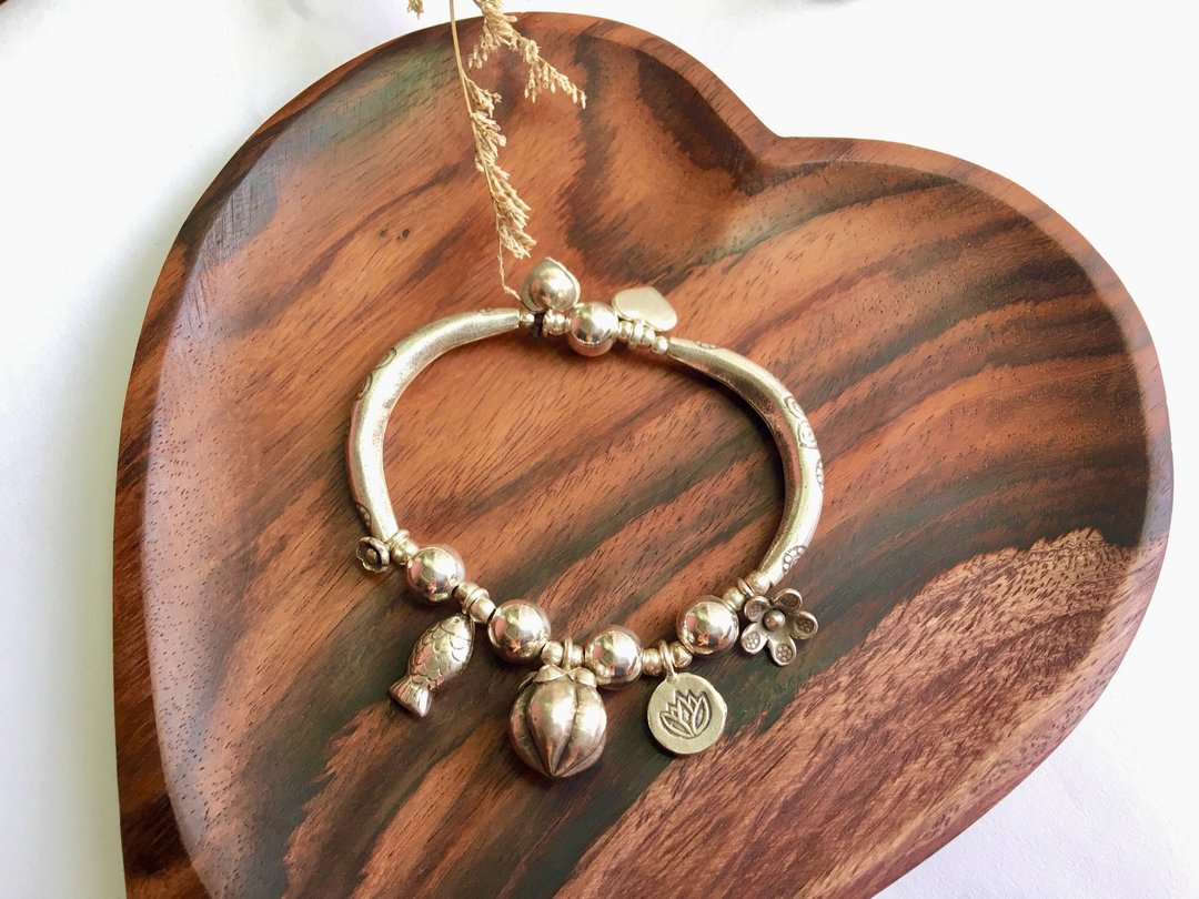 Ops silver elegant special design bracelet -独特/简约/手工/银管/日制弹性绳/大气/纯银/好运 - 手链/手环 - 其他金属 银色