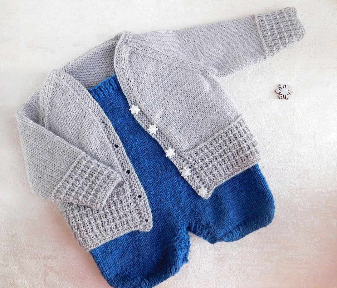 Knitting pattern baby set, Cute baby cardigan, Newborn pants pattern - 线上课程/教学影片 - 其他材质 