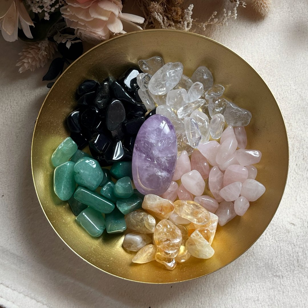 五行开运水晶碎石加紫水晶 黄水晶 绿东陵 粉晶 黑曜石 送礼小物 - 摆饰 - 水晶 
