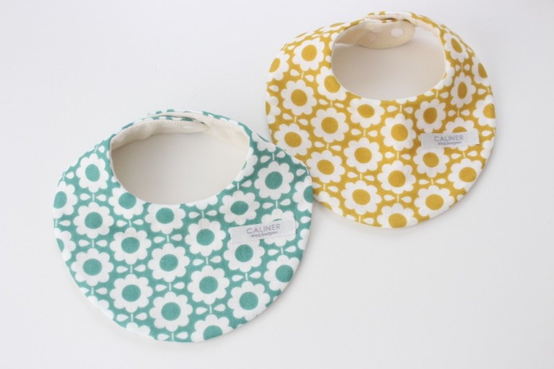 Nordic Fuka round pattern style ◆ Japanese-made fluffy 8 double gauze / baby bib - 围嘴/口水巾 - 棉 绿色