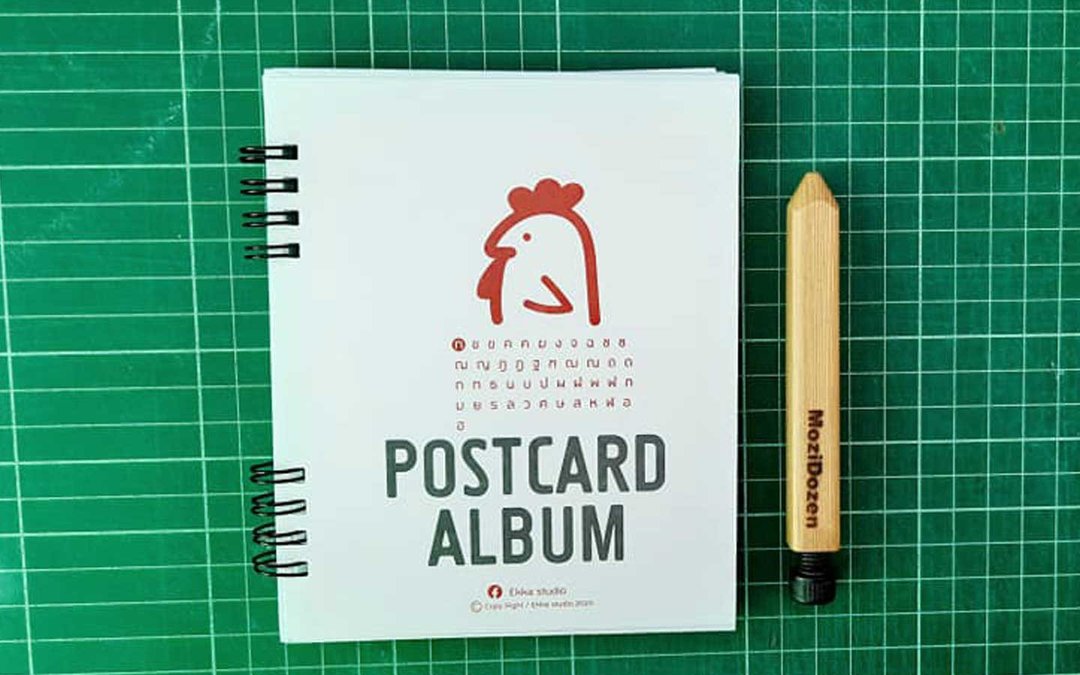 12 Thai alphabets Postcard album ,Compact size, - 相簿/相册 - 纸 白色