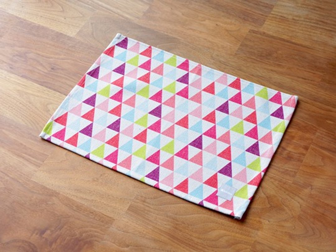 Tablecloth Scandinavian pattern purple small triangle 2-disc set Natural Linen jubileeteatoweltt128 - 杯垫 - 棉 
