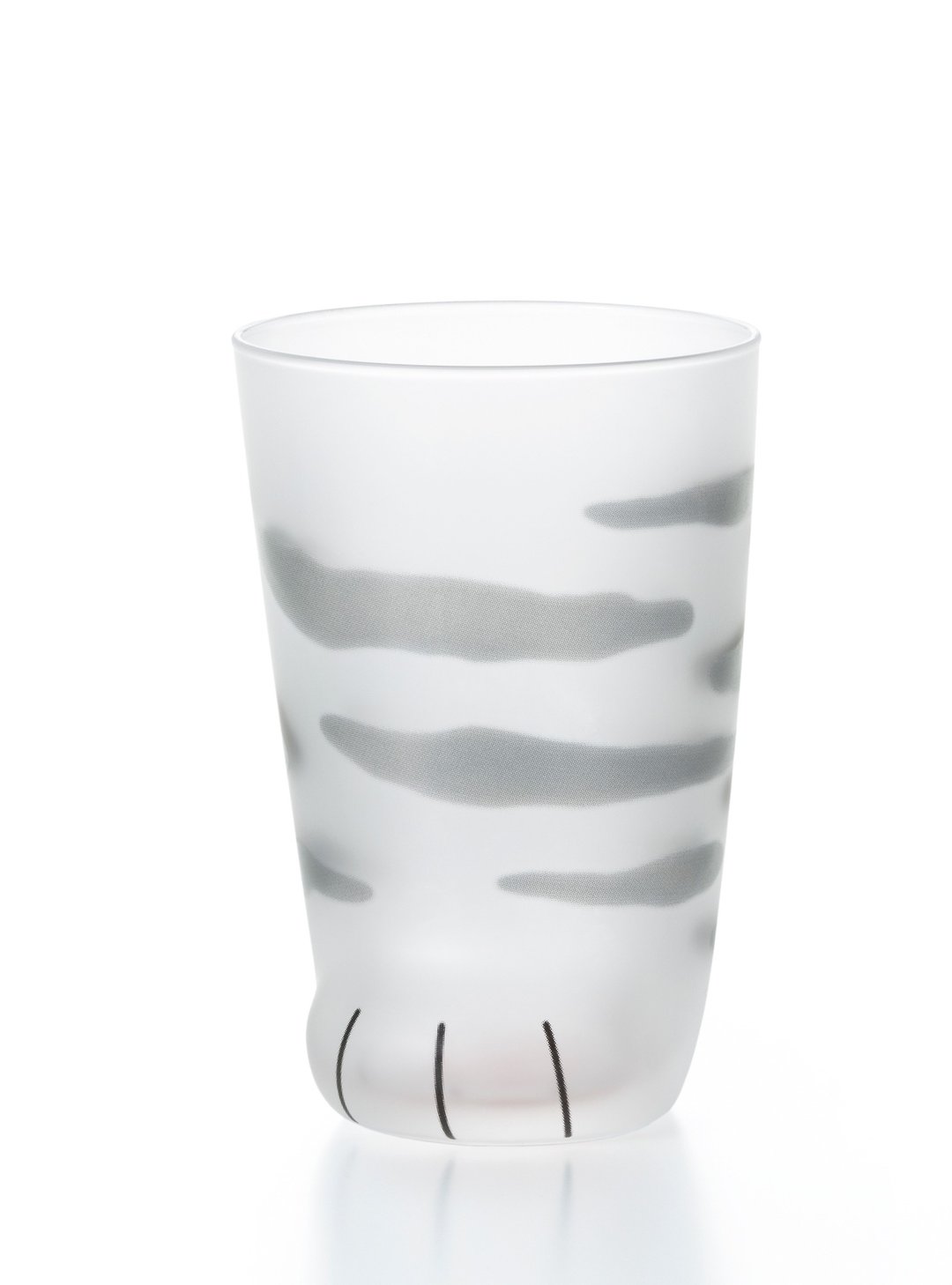 6225 Cat Cup Glass Cat Goods [coconeco Parent Cat] 300ml Cat Lover Paw Paw Gift Tumbler Cat Cute Miscellaneous Goods Cat Tableware - 玻璃杯 - 玻璃 灰色
