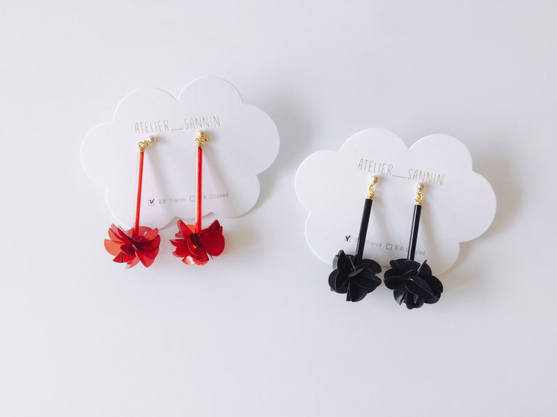 夏至花火 14色 垂坠耳勾 手工耳环 可改夹/防过敏硅胶耳勾 - 耳环/耳夹 - 其他材质 多色