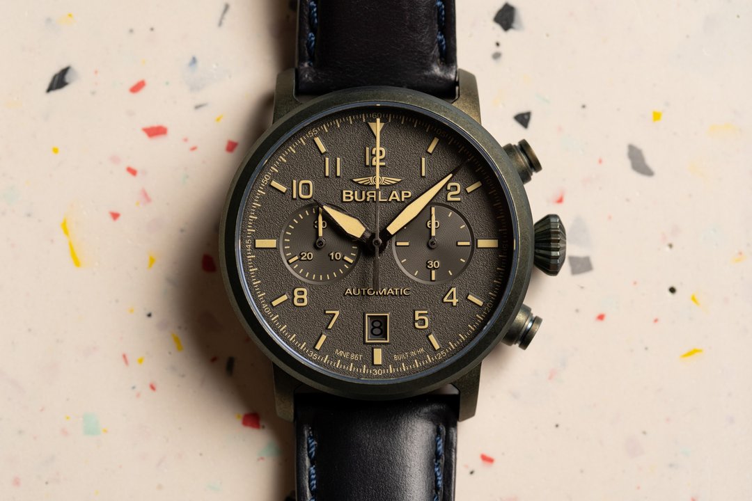 Burlap Watches 香港品牌 The Heritage 计时码腕表 墨绿色表面 - 男表/中性表 - 不锈钢 绿色