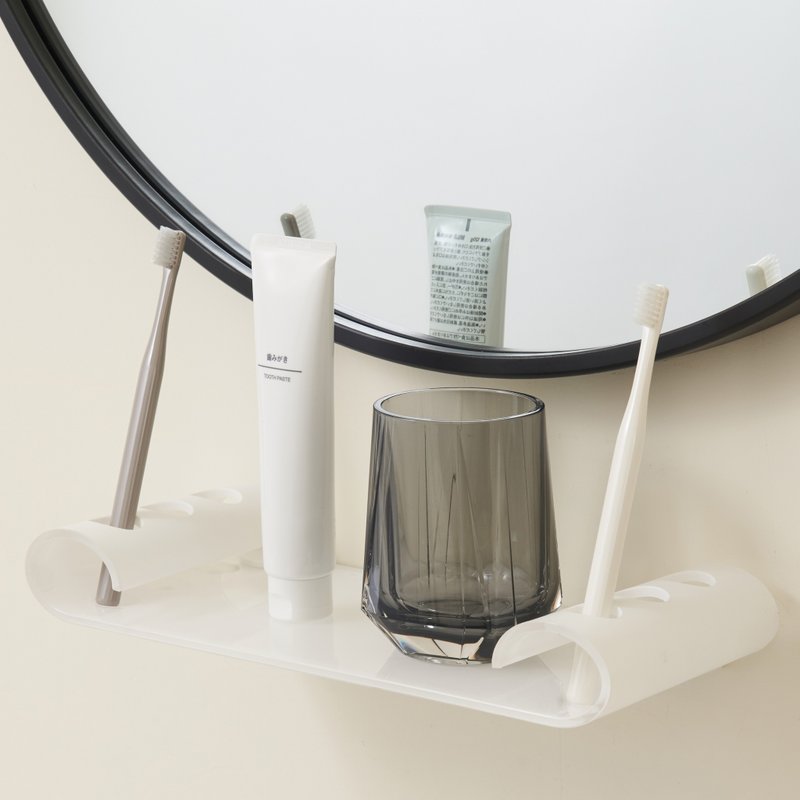 KTMAMA-六孔牙刷架 /  白色  /  螺丝打孔 - 置物架/篮子 - 塑料 白色